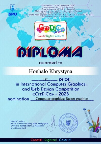 Перемога на  Міжнародному конкурсі «CreDiCo»